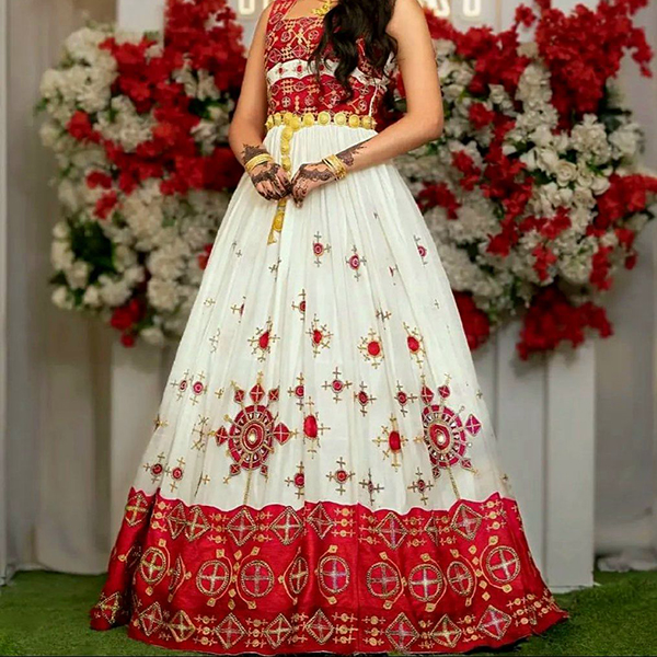 sachin and babi light blue dress Aman Ethiopian Habesha Dress